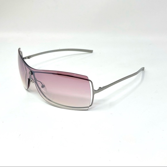 Gucci Sunglasses shield lens GG1711 6LBBI Rose gradient lens silver frame - Picture 3 of 11